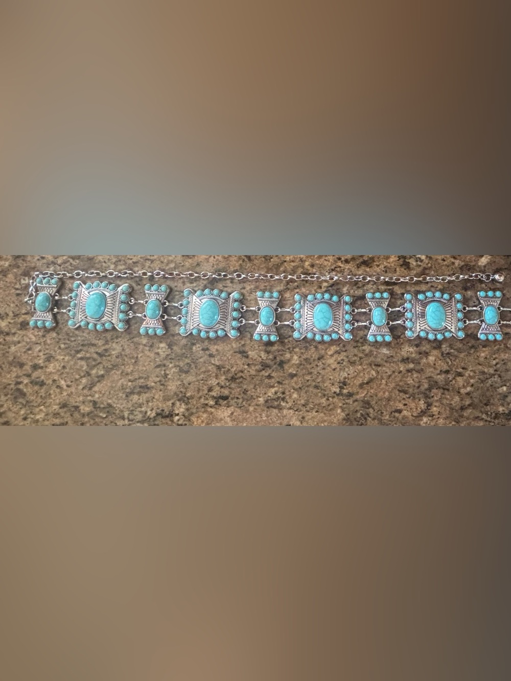 Turquoise Stone Silver-Tone Statement Belt - Women